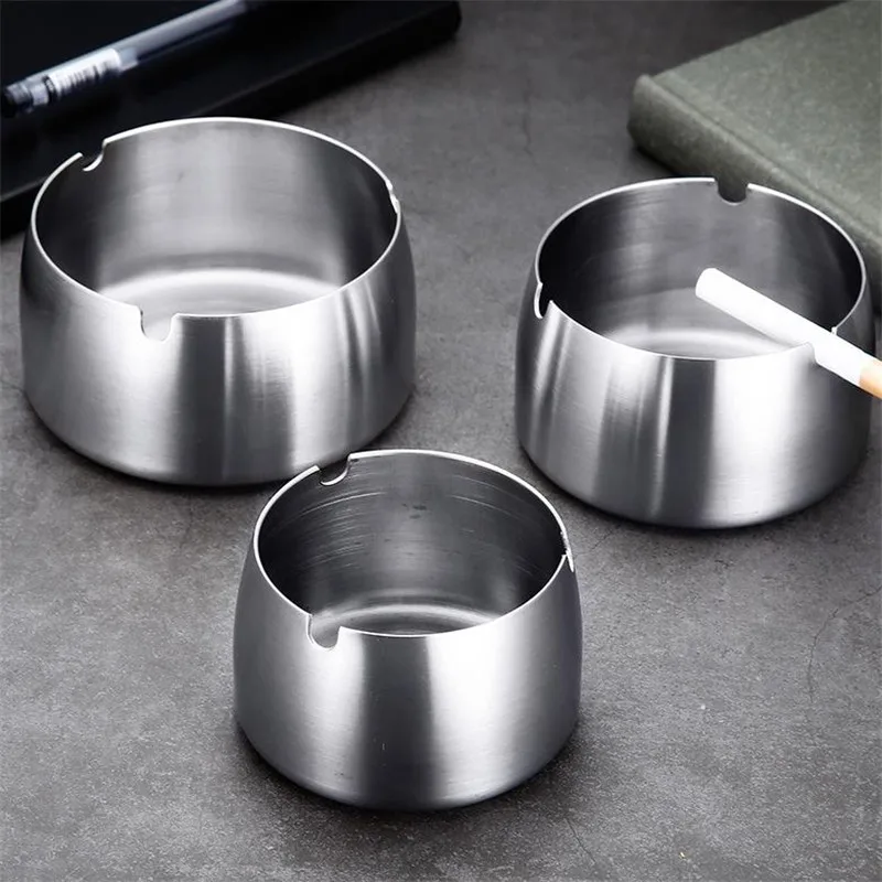 

2020 New Stainless Steel Ashtray Creative Wind Ashtray Garden Terrace Balcony Anti-Fall Household Ashtray