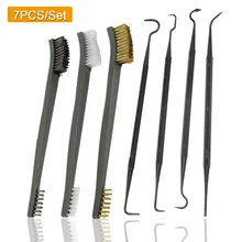7PCS/Set Gun Cleaning Tools 3PCS Double-Ended Wire Gun Cleaning Brushes Kit 4PCS Double-Ended Nylon Pick Set Hunting Accessory
