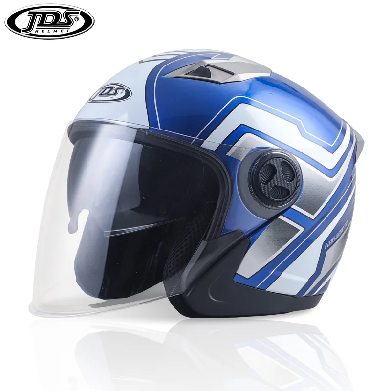 NENKI мотоциклетный шлем Мото шлем половина лица мотоциклетный шлем электрический защитный двойной объектив Мото шлем для женщин/мужчин - Цвет: JDS 838 A11