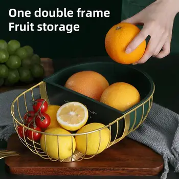 

Nordic Style Iron Art Fruit Storage Basket Countertop Hollowed Out Fruit Basket Vegetables Kitchen Display Decorative Dish
