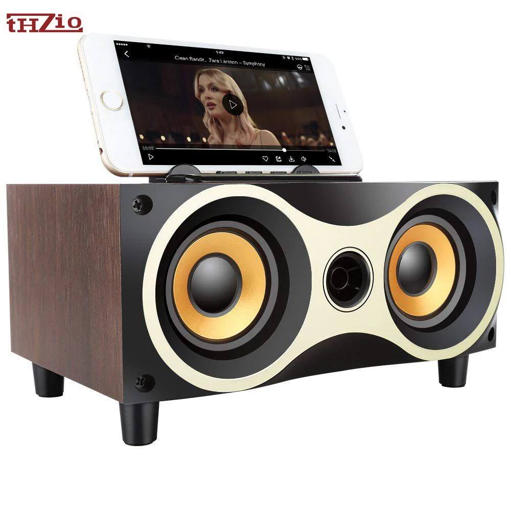 Thzio Wireless Wooden Bluetooth Speaker Hifi soundbar subwoofer Home Theater Music center loudspeaker AUX FM MP3 Boombox | Электроника