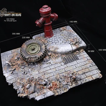 

1/6 Platform of World War II European Street Ruins Model Scene Platform Toy For 12'' Action Figure