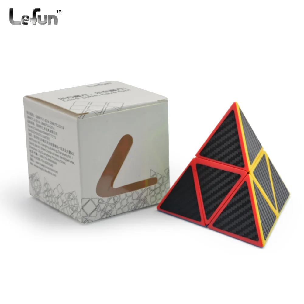 LeFun 2x2, пирамида из углеродного волокна, крученый скоростной кубик, пластиковый Магический кубик, обучающая игрушка, оригинальная коробка, Cubo Magico