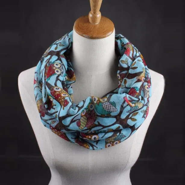 Женский дизайнерский шарф с рисунком совы, тёплый шарф-шаль, круглый ворот, плюс бархат, толстый теплый шарф, роскошный шарф Sjaal#10