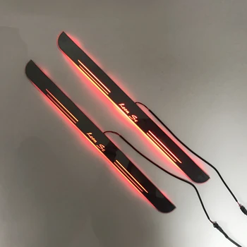 

Acrylic door sill plate strip with led decorative welcome light door scuff for seat leon sc