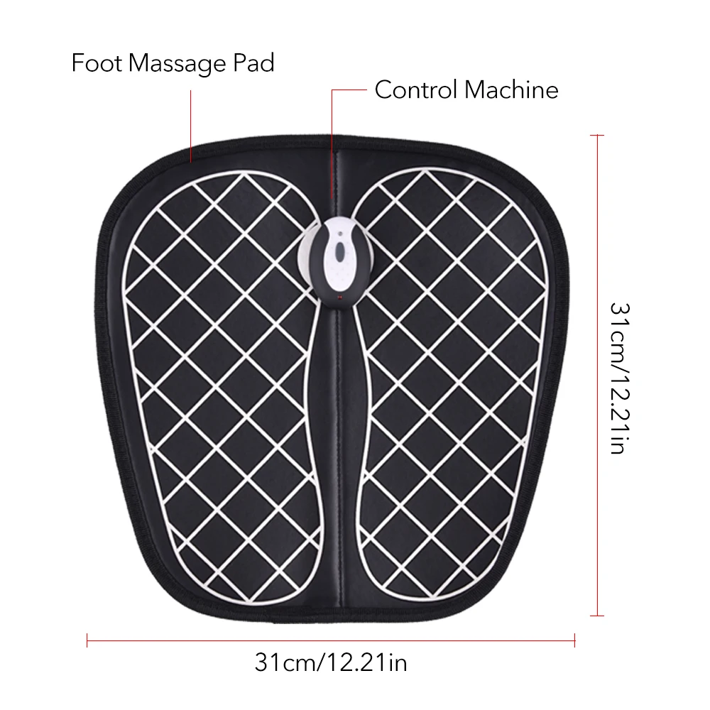 Rechargeable USB EMS Foot Massage Mat Foldable EVA Massager Pad 6 Adjustable Massaging Mode 9 Intensity Levels Vibration Muscle