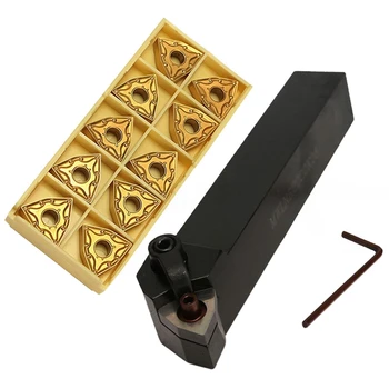 

Set of 20mm Lathe Turning Tool Holder MWLNR2020K08 + 10 WNMG0804 Carbide Inserts