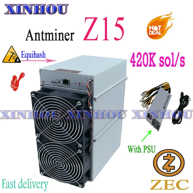 

Майнер Zcash ZEC Antminer Z15 420k, Майнер Equihash Asic с блоком питания BITMAIN, лучше чем z9mini Z9 Z11 Z11e S19 A9 A10pro M30S A1, б/у
