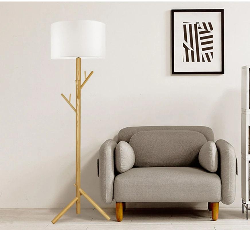 Wood Floor Lamp North Europe Style Hanging E27 Tree Wood Floor Lamp North Europe Style