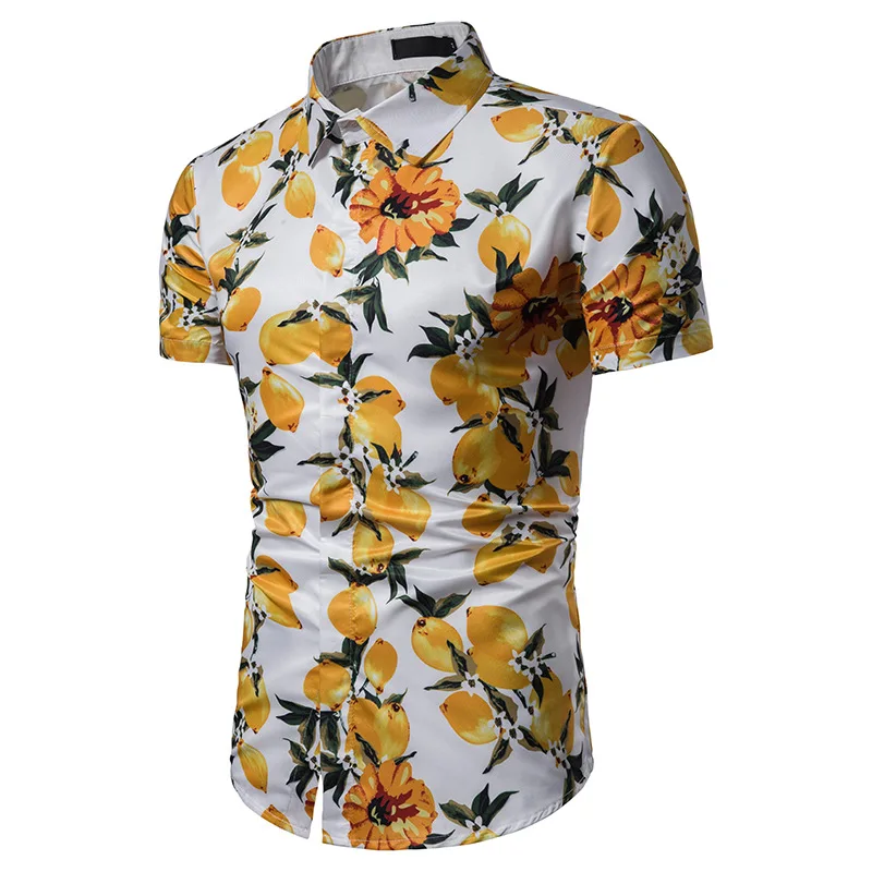 

Summer Men 3D Printed Design Beach Printed MEN'S Short-sleeved Shirt C09