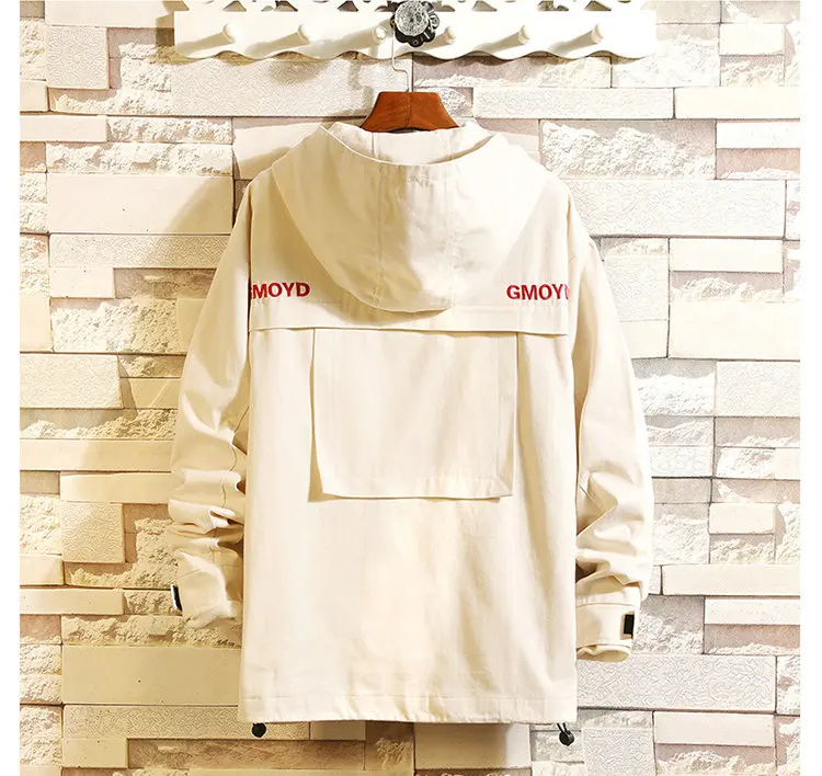 New Fashion Autumn Cotton Hooded Jackets Men Casual Coats Nice Hip Hop Streetwear Male Jacket Solid Color Jacket Coat Outwear