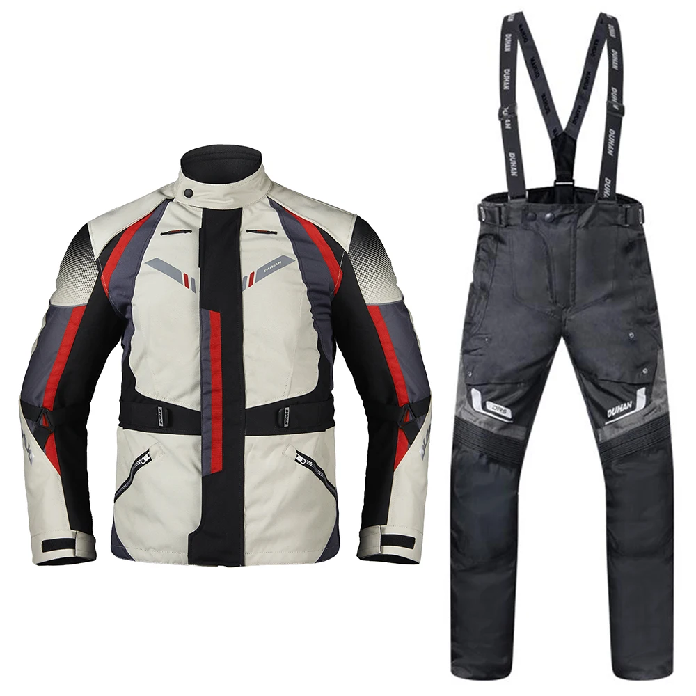 Gray Suit DUHAN мотоциклетная куртка водонепроницаемая ковбойская куртка мото мужская куртка для верховой езды мотоциклетный костюм мото защита со съемным Linner - Цвет: Gray Suit