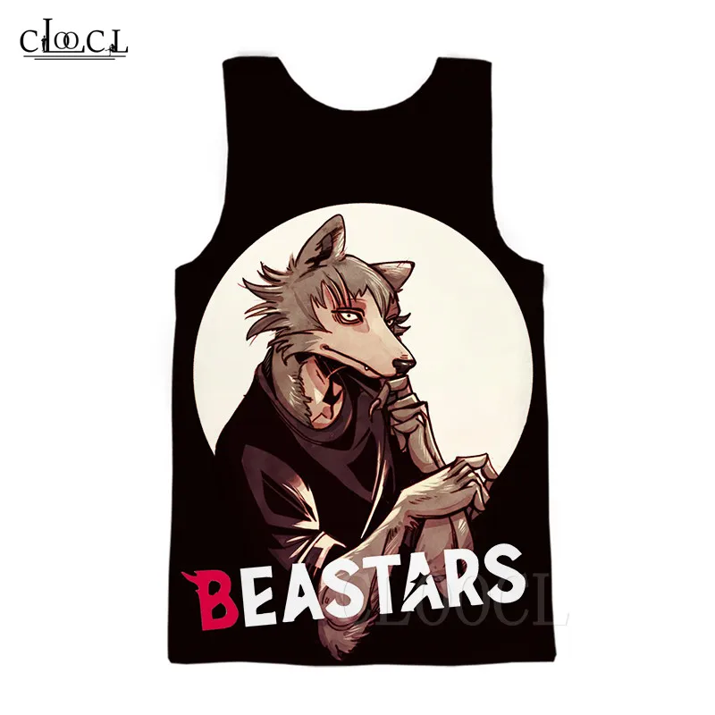 Мужская/Женская майка Харадзюку, безрукавка с аниме «BEASTARS», черно-белая майка с 3D принтом кролика, волка, бистеров, спортивный жилет, толстовка, пуловеры