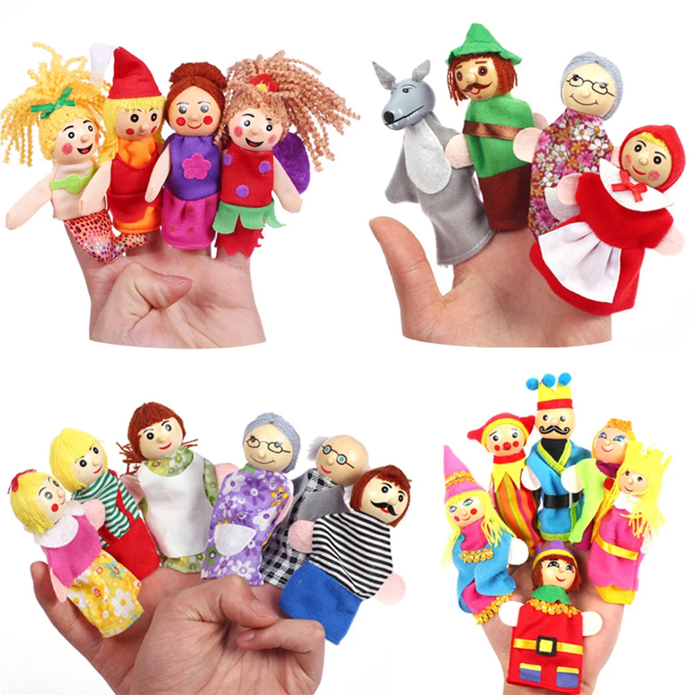 

Finger Puppets Baby Toys Cartoon Animal Family Plush Doll Tell Story Props Educational Toys for Children Gifts