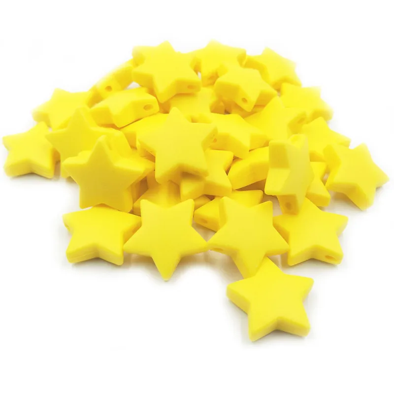 New 5Pcs/Pack Star Shape Silicone Beads Food Grade Teether Baby Teething Chewable Cartoon Dental Care Teethers | Мать и ребенок