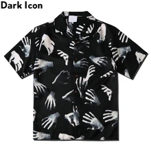 Dark Icon Printed Vintage Street Shirts for Men 2020 Summer Hawaiian Shirts Male Top