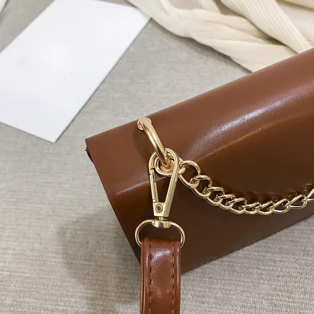 Simple Flap Shoulder Fashion Women Bag Leather Bags Girls Pure Color Mini Messenger Chest Cross Body Handbags Bolsa Feminina 820