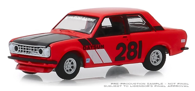 Зеленый свет 1: 64 1970 Datsun 510 #281 поворотный правый гоночный сплав игрушки для детей