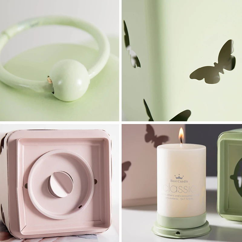 Nordic металлический подсвечник Винтаж Свадебные романтические Подсвечники Tealight подвесной Утюг фонари минималистский украшения дома KK60ZT
