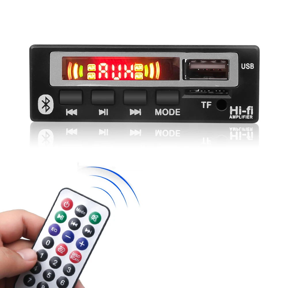 USB AUX Bluetooth FM радио V5.0 беспроводной приемник MP3 плеер 5 в 12 ...