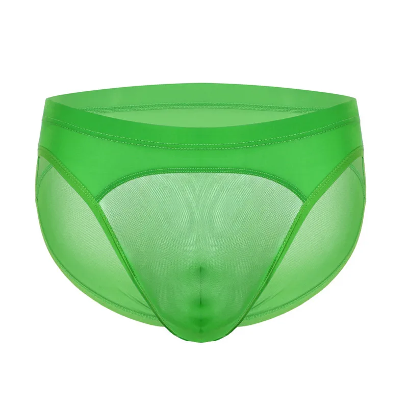 6PCS Sexy Underwear Mesh Transparent Men Briefs Seamless Breathable Panties Men Bikini Seamless Low Waist Soft Underpants Brief