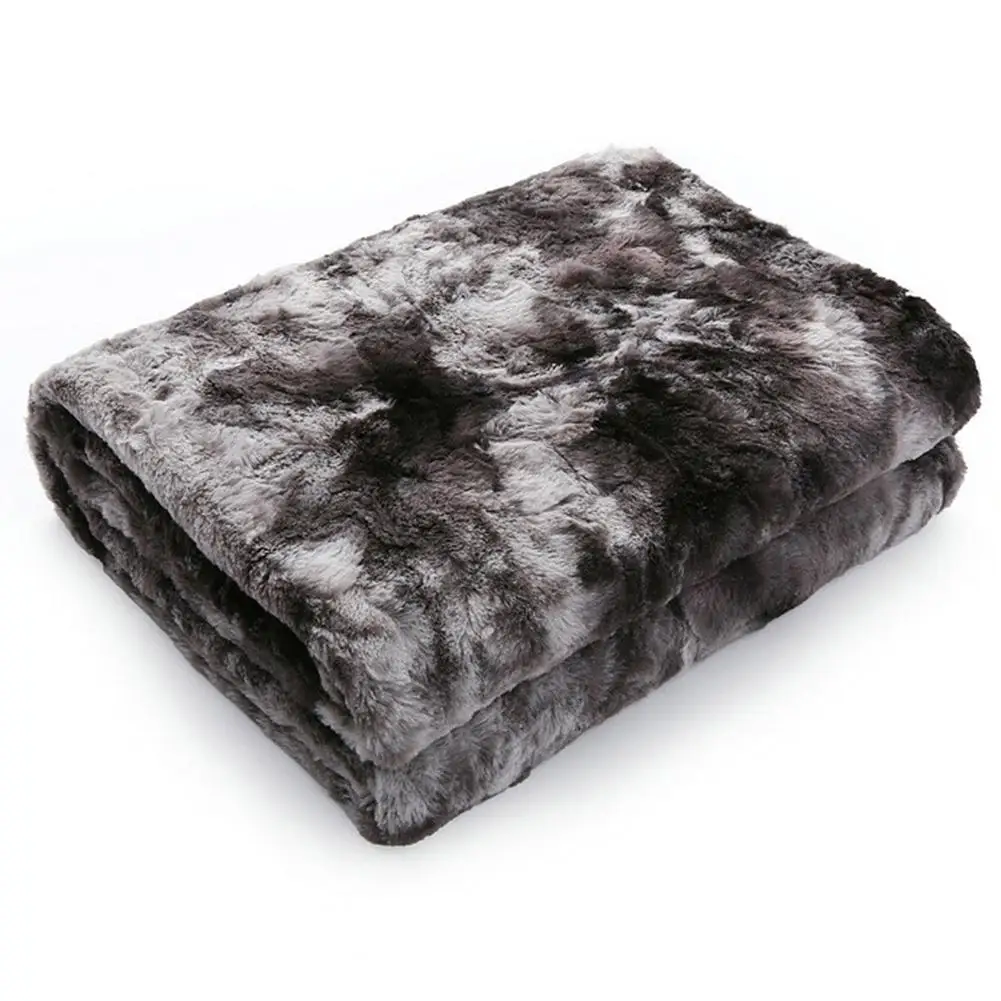 New Throw Blanket Plush Blanket Super Soft Micro-velvet Machine Washable Warm Nap Cover Thick Blanket For Bed Couch Sofa Office - Цвет: Gray