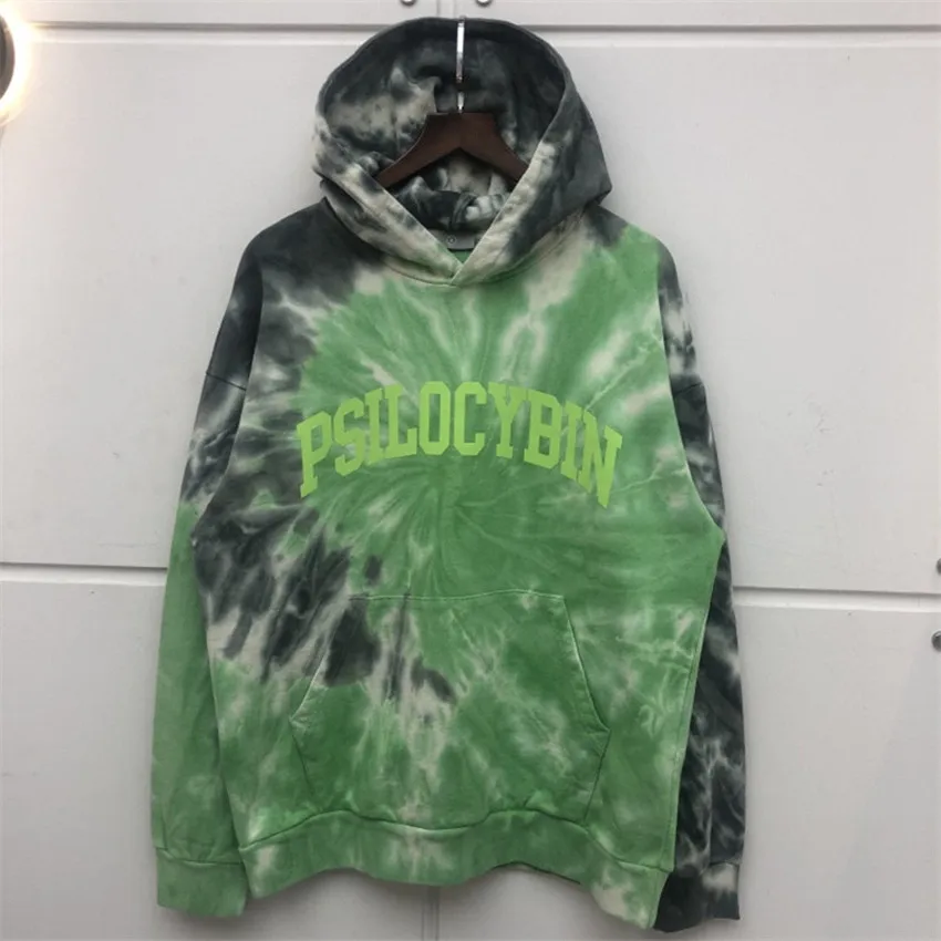 Толстовка с капюшоном для мужчин и женщин, с принтом «Tie dye», с эффектом потертости
