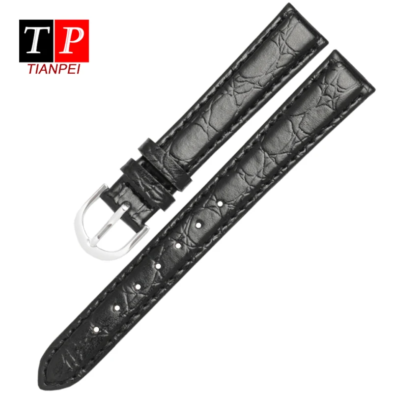 Ремешок из натуральной кожи для часов casio MTP 109 сменный Браслет черной воловьей