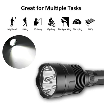 

LED Flashlight Tactical Flashlight 5 Modes Outdoor Light Torch Lamp Hiking XHP70 Flashlight 3*XHP70 Flashlight