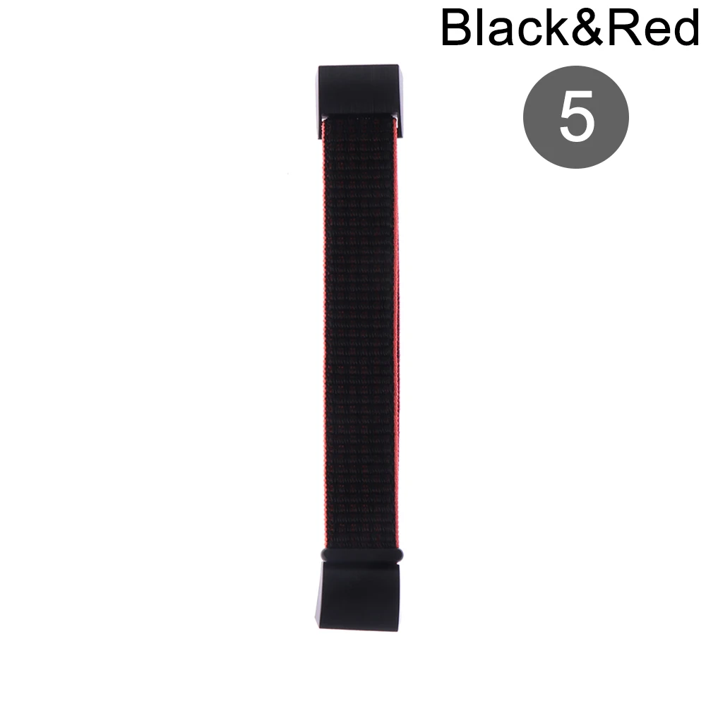 Нейлоновый ремешок-петля, волшебная лента для Fitbit Charge 2, умный фитнес-трекер, сменные браслеты, многоцветные часы, ремешок - Цвет: 5-Black Red