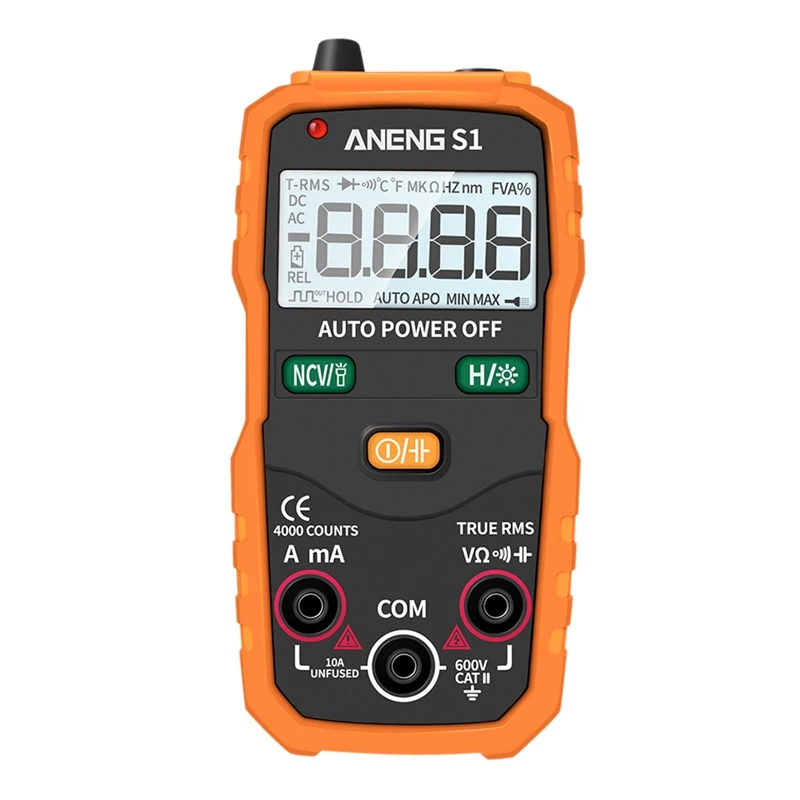 Yellow ANENG S1 S1 Цифровой мультиметр True RMS Автоматический диапазон Профессиональный ЖК Автоматический Смарт мультиметры Напряжение Амперметр тестер - Цвет: Yellow