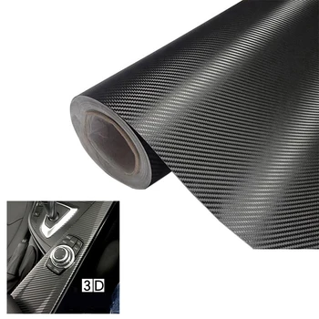 

Roll Decal Waterproof 50*200cm Black Carbon Fiber Vinyl Wrap PVC Car 3D Matt Useful Durable Universal Practical