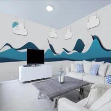 Обои на заказ, фотообои, современные абстрактные Мультяшные пейзажи, детская комната, фон для украшения стен, живопись