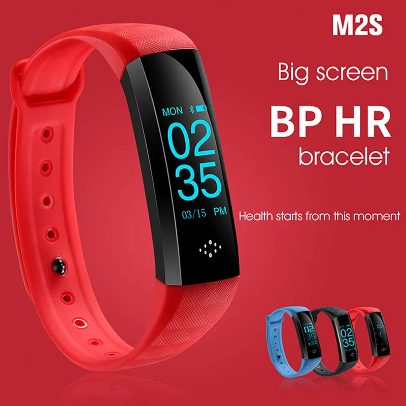 Longet M2S умный Браслет, фитнес-трекер, пульсометр и мониторинг BP, цветной экран, водонепроницаемый спортивный браслет для мужчин и женщин
