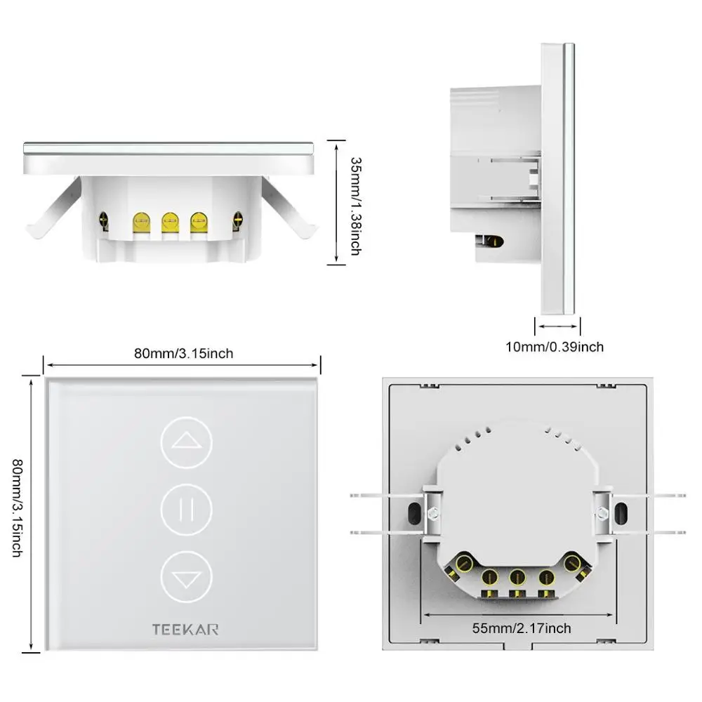 Teekar 3rd/4th Gen WiFi Smart Curtain Switch Tuya Fr Electric Motorized Curtain Blind Roller Shutter Work With Alexa Google Home