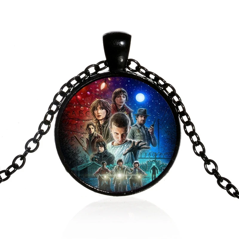 Anime Movie Stranger Things Toy Figure Eleven Dustin Mike Nancy Demogorgon Cosplay Keychain Necklace Kids Toys Gifts