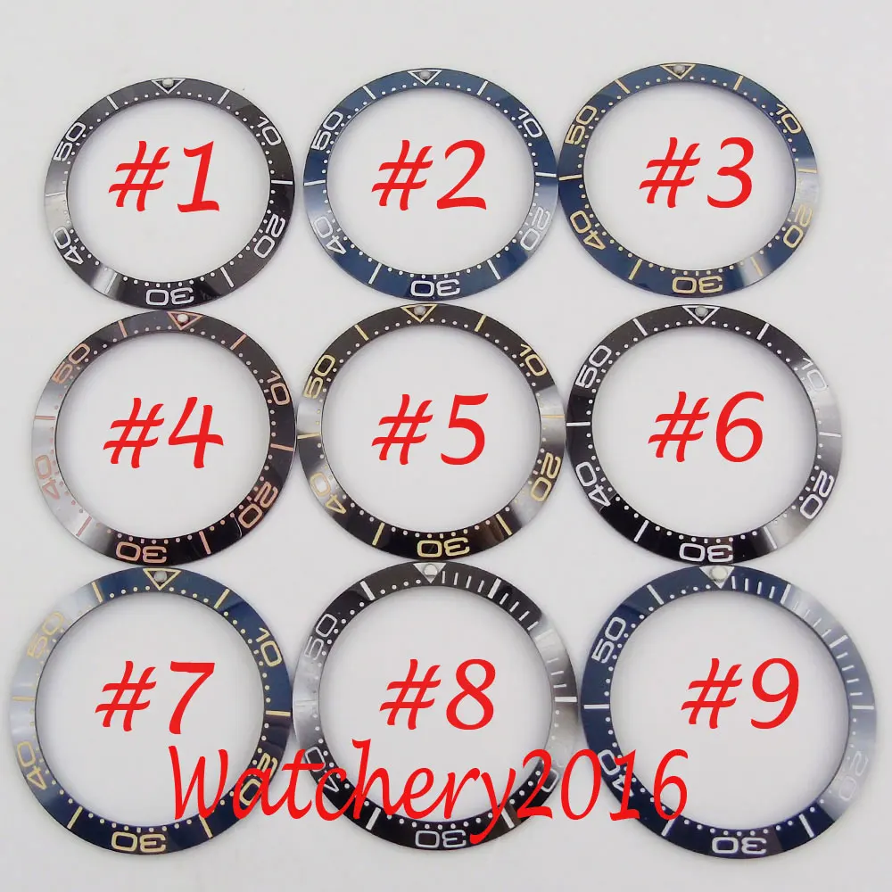 

38mm Ceramic Watch Bezel Insert For Automatic Mens Watch Face Inner Diameter 30.6mm Watches Replacement Accessories