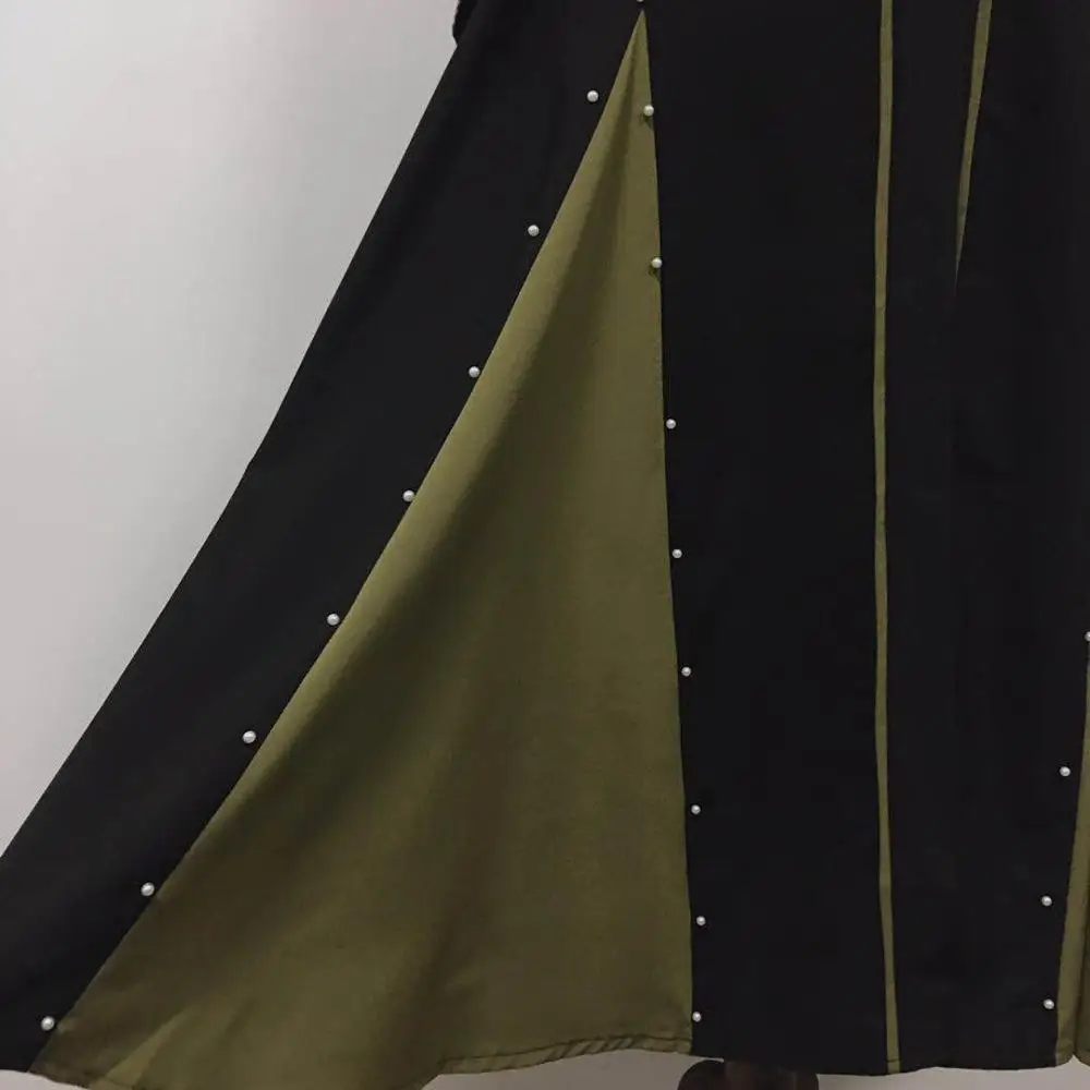 Арабский abaya халат мусульманское женское платье с вышивкой Цвет длинная юбка на резинке Бисер Дубай Enthnic Костюмы