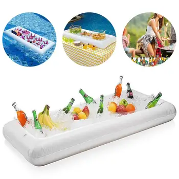 

Inflatable Water Ice Bar Table Cup Salad Plate Pool Phone Cup Drink Floating Holder Mini Beach Floating Row For Party Picnic