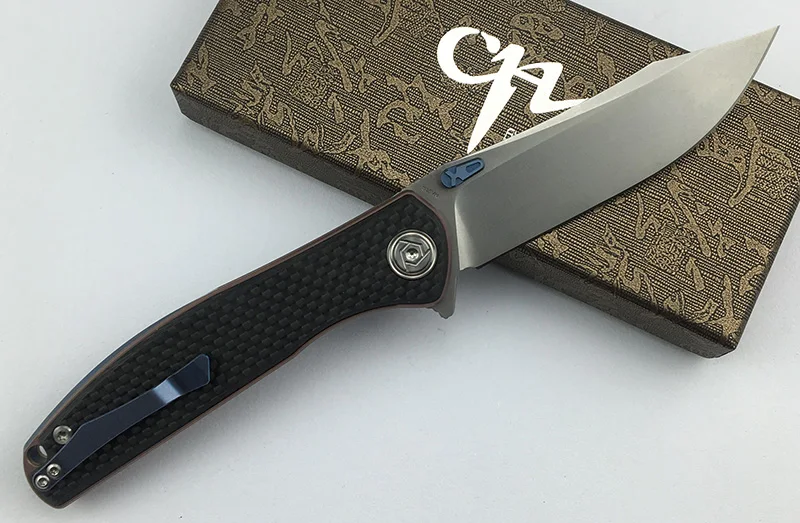 CH3516 Флиппер складной нож S35VN лезвие шарикоподшипники TC4 Титан+ CF Ручка Кемпинг Фрукты Карманные Ножи EDC инструменты