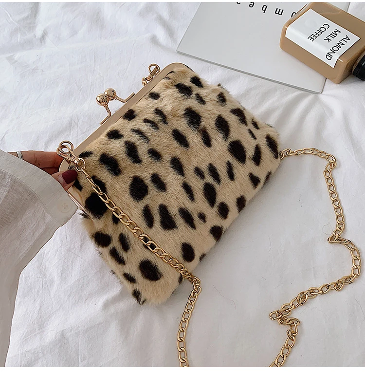 Solid Women's Shoulder Bag Female Handbag Small Totes Designer Messenger Fashion Chain Hasp Leopard Clutch New Women Bags