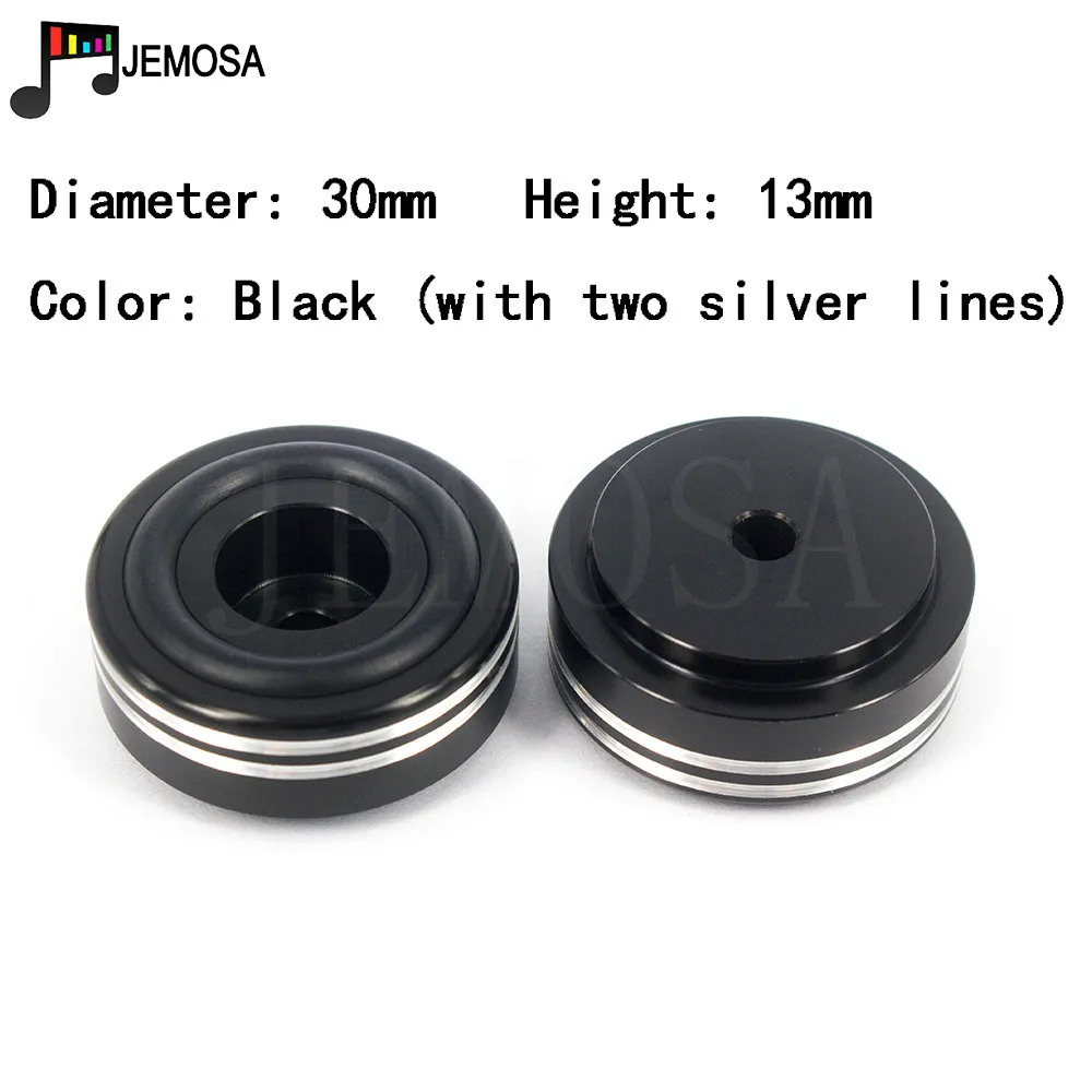Black with silver 4 шт. поворотные ножки для усилителя ноги динамик коротковолновый абсорбционный динамик вертушка резиновые ножки плеер ЦАП алюминиевая машина ноги 30 мм - Цвет: Black with silver