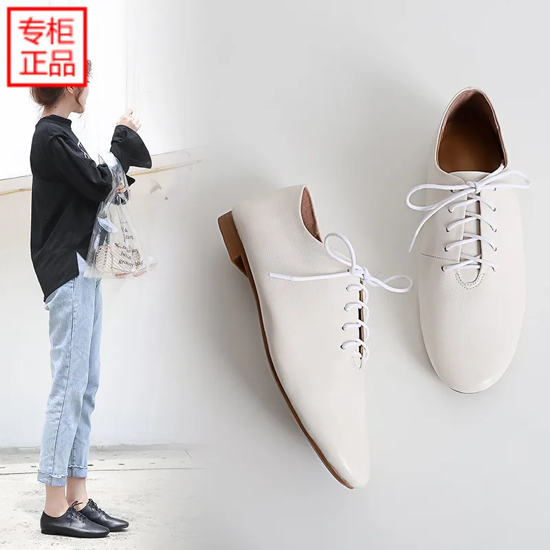 

2019 Spring New Style WOMEN'S Shoes Casual Fashion Ozhouzhan of Shoe Lace Shoes Women's Korean-style Small Leather Shoes Women's