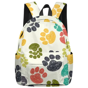 

Colour Dog Paw Print Backpack College Students Laptop Backpack Book Bag Casual School Bag