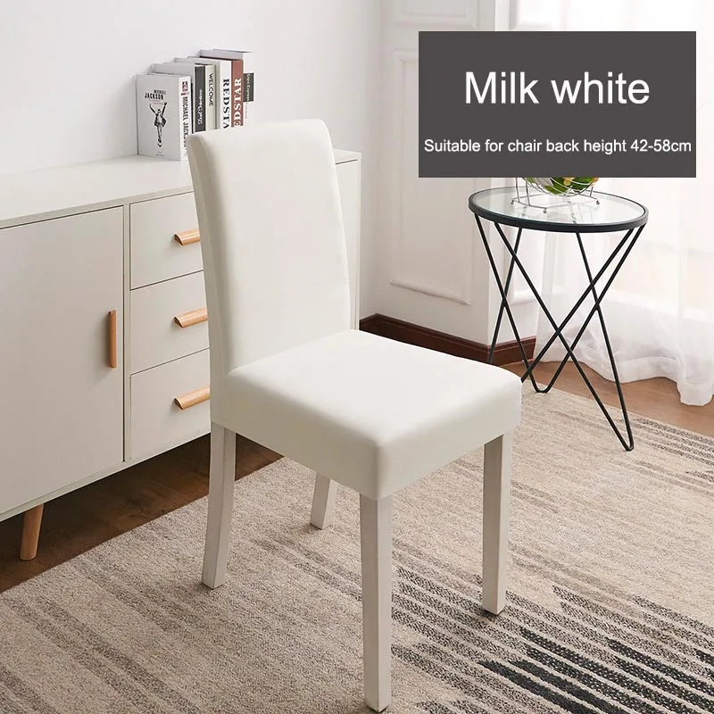 Milk white Кухня для Обеденная однотонные Цвет эластичные чехлов Банкетный растянуть Высокое качество; для свадьбы чехол для кресла спандекс 4 шт./6 шт./компл - Цвет: Milk white