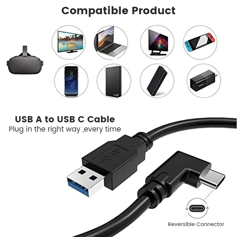 6M/5M Quest 2 Data Line Charging Cable For Oculus Quest 1/2 Link VR  Data Transfer Cable USB-A Type-C VR Headset Accessories