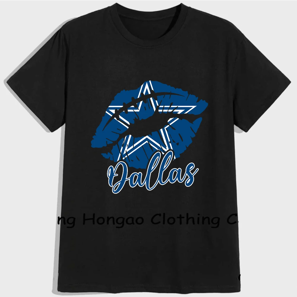 

High Quality Womens Plus Size Tops Cowboys Girl Messy Bun Print 100% Cotton Graphic T Shirts For Women Aesthetic Cowboys Shirts