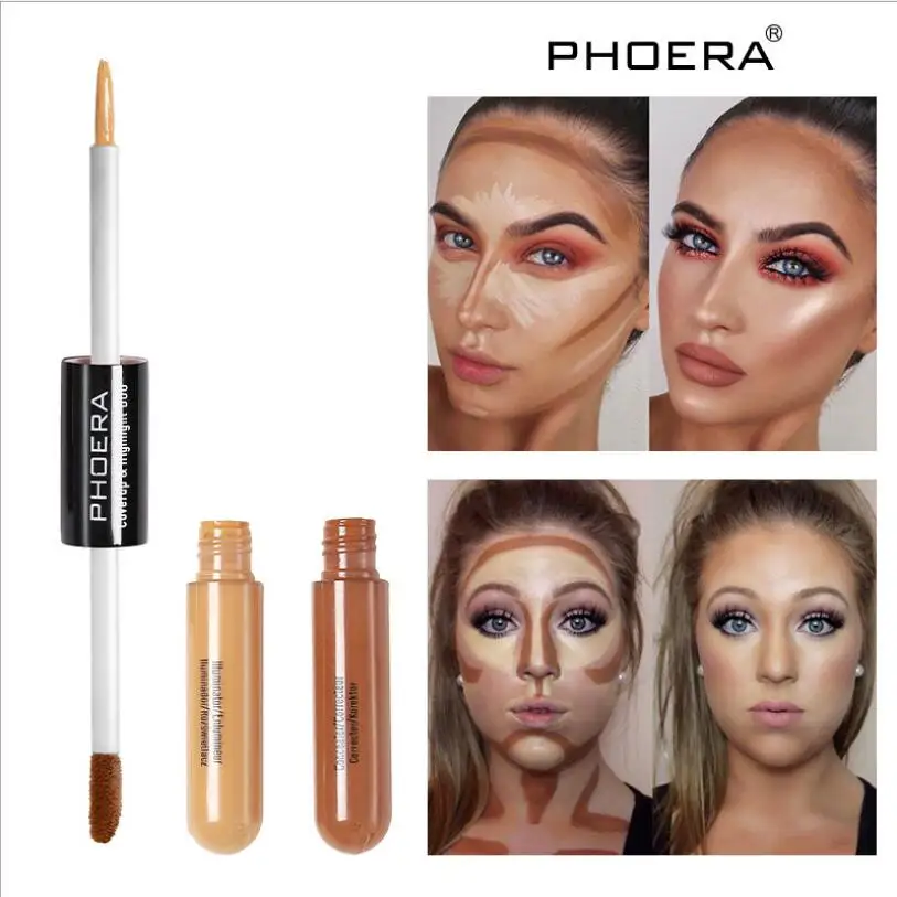 PHOERA двухголовная осветляющая жидкая консилер