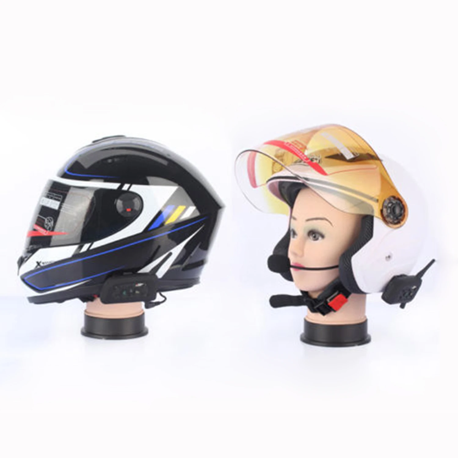 Wired Headphone Mic Earphone Speaker Clip mount V6&V4 Motorcycle Holder Backup Black Soft Pro