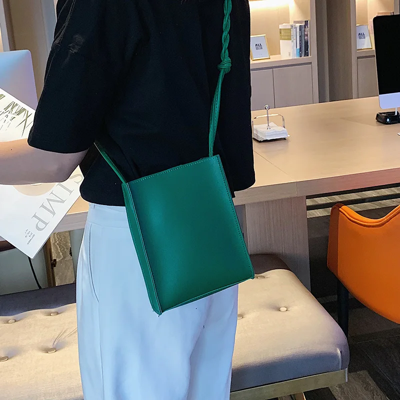 Girl Bag Mona Small Square Shoulder Bag Leather Weaving Belt Crossbody Bags Fashion Inclined Phone Pouch Vintage Messenger Pack crossbody bag women shoulder bag women messenger bag